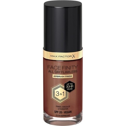 

Max Factor Facefinity 3-в-1 жидкая тональная основа All Day Flawless SPF 20 110 Espresso 30 мл