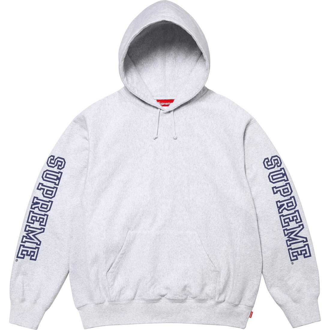 Колледж свитшот с капюшоном и рукавами Supreme, серый белый/серый — фото 3