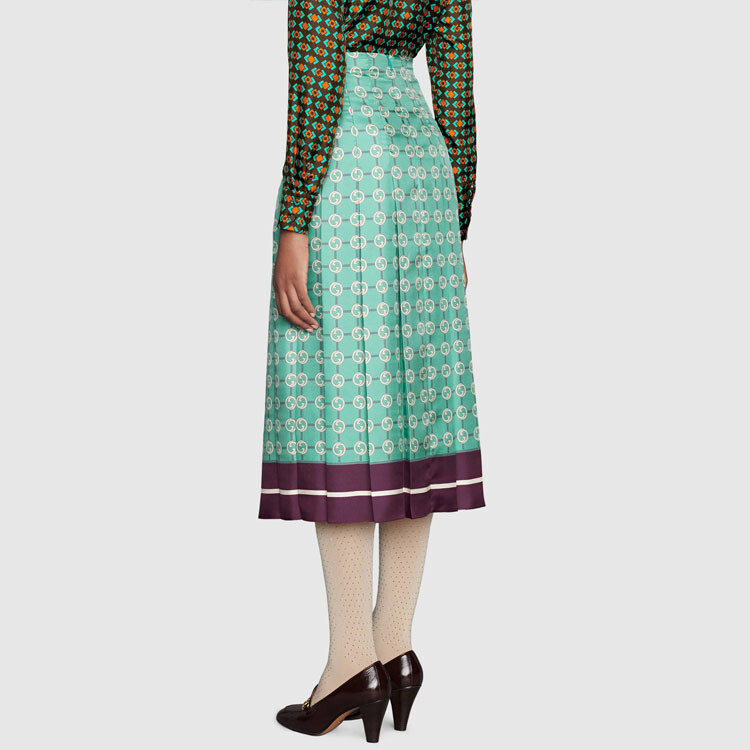 Юбка женская длинная Gucci, из 100% шелка, голубой — фото 3