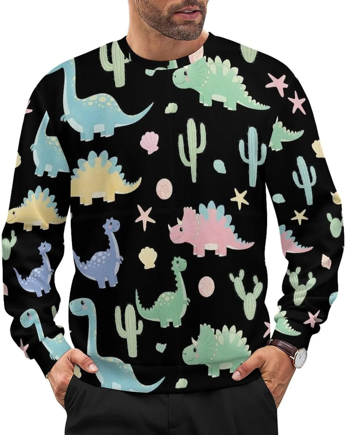 

Мужской мягкий свободный свитер с длинными рукавами Meaudiwes