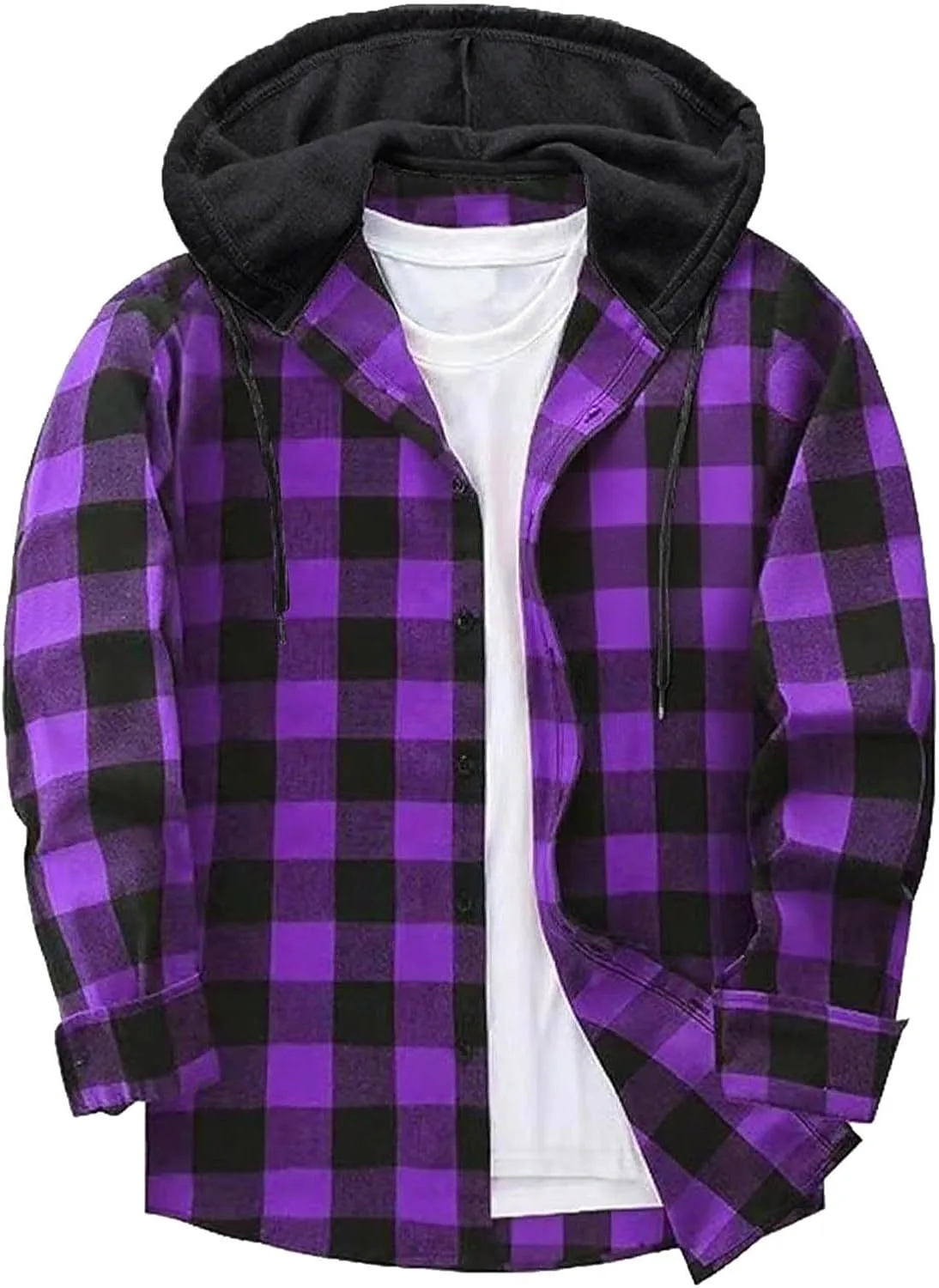 

Мужская клетчатая толстовка с капюшоном и аппликацией