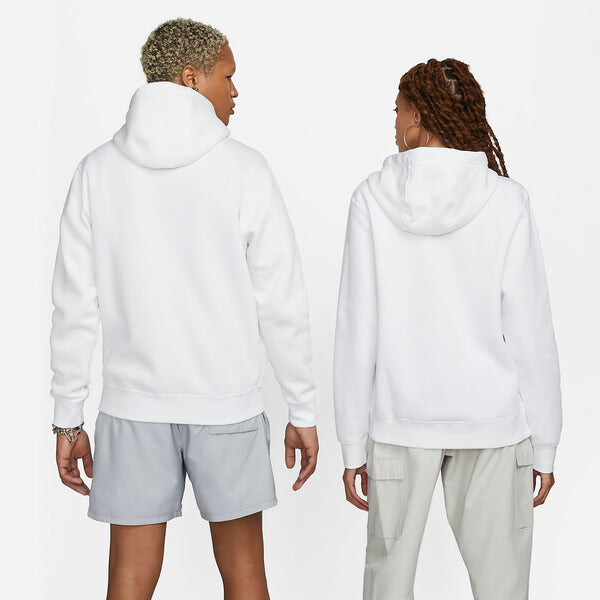 Куртка спортивная одежда клуб флисовая толстовка с капюшоном на молнии Nike, белый — фото 3