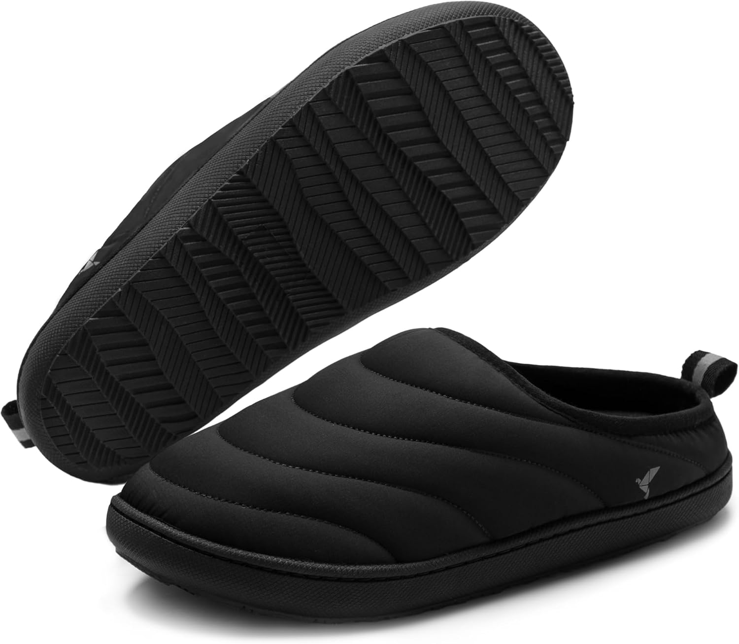 

Мужские стеганые тапочки RockDove Trail-Therm с мемори-пеной для кемпинга и использования дома и на улице с противоскользящей резиновой подошвой, черный