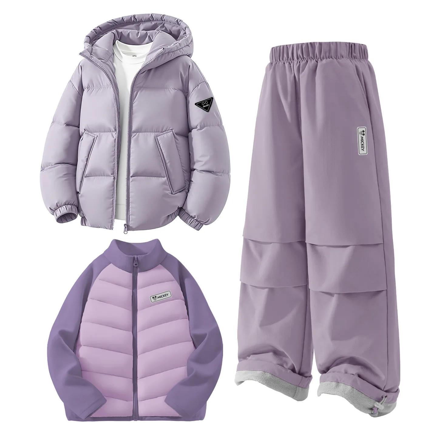 Детская повседневная худи с капюшоном Disney, [Thickened and Fleece-Lined 3 Pack]DiH Triangle Hook-and-Loop K Arbor Purple+DiH Square Hook-and-Loop K Misty Purple+DiH Square Hook-and-Loop K Purple