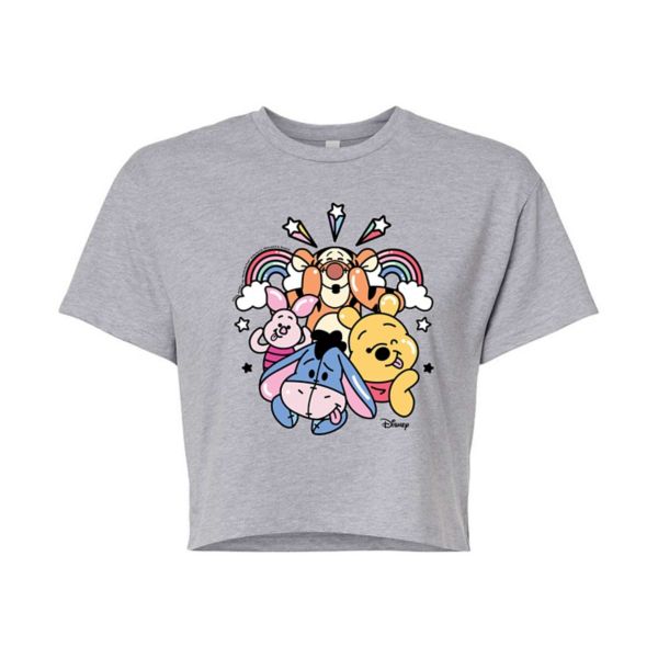 

Футболка кроп с радугой и звездами Winnie the Pooh для малышей Disney, серый