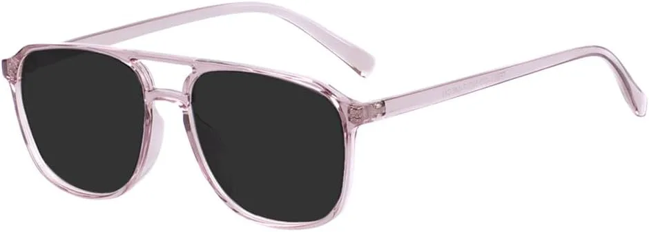 

Солнцезащитные очки 2027 года, прозрачные, для мужчин и женщин, с двойной перемычкой, в узкой оправе, поляризованные, для вождения MTZJH, Transparent Purple