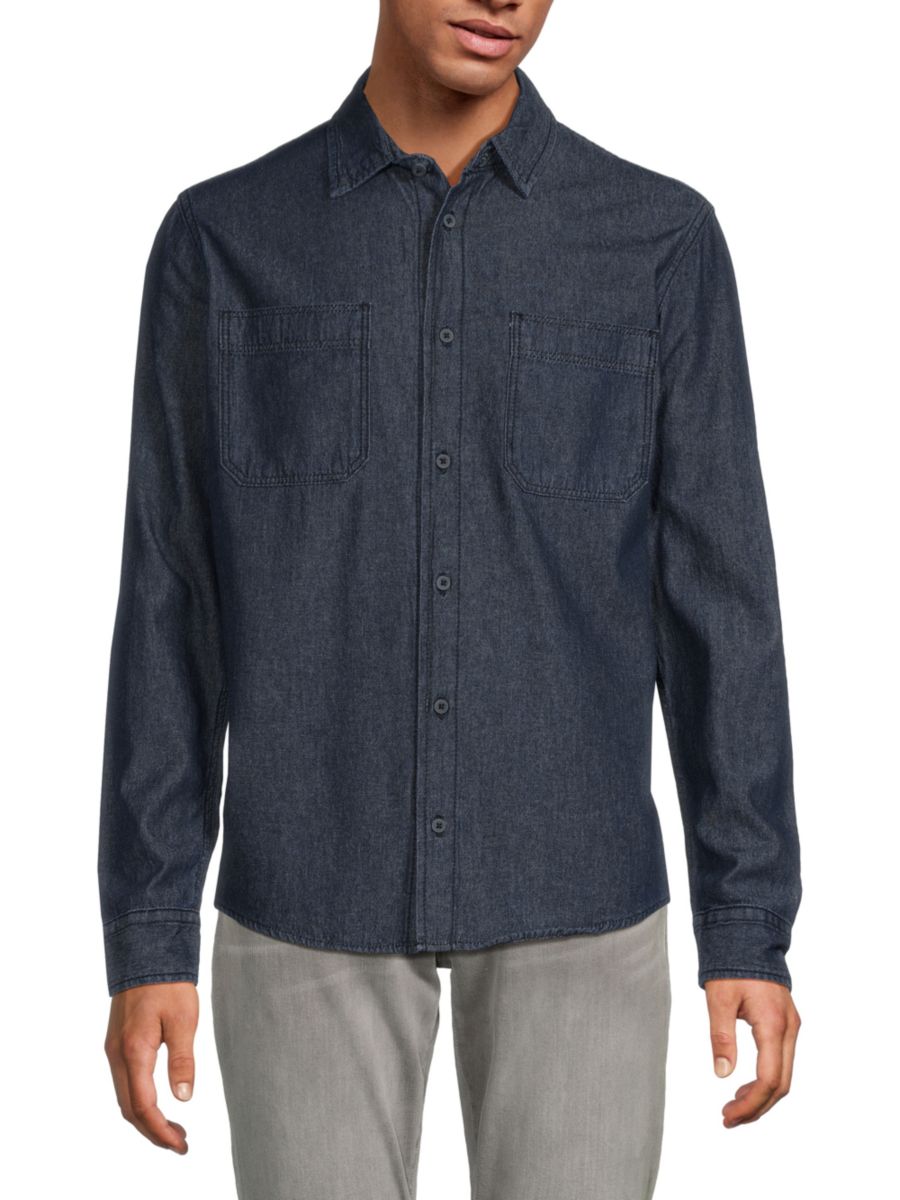 

Джинсовая рубашка с накладными карманами Joe's Jeans, цвет Dark Indigo