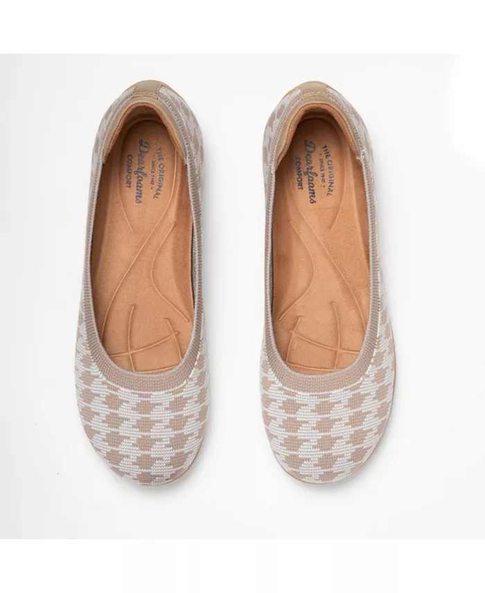 Женские балетки Misty легкие слипоны Dearfoams, коричневый/бежевый — фото 3