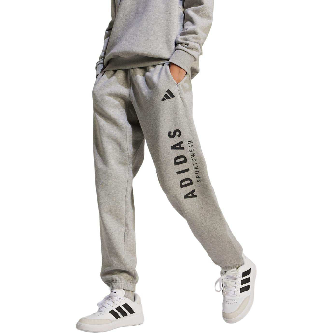 Детские спортивные штаны Adidas, серый/черный — фото 4