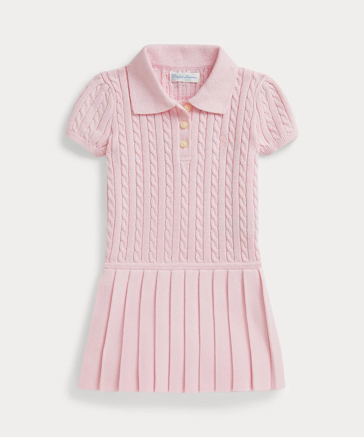 Платье-поло с кабельным узором Ralph Lauren, хлопковый микс, розовый