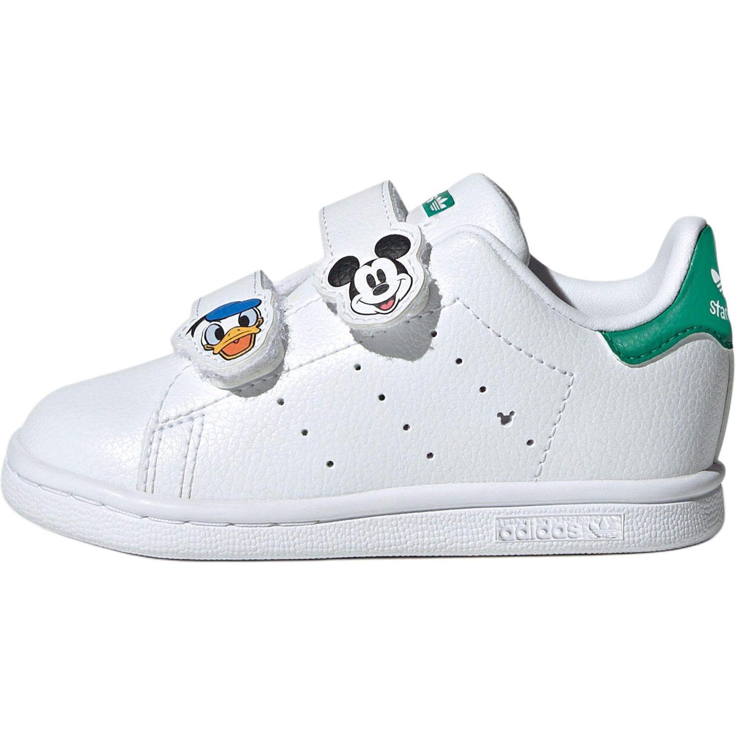 

Adidas Originals Stan Smith противоскользящие износостойкие низкие детские ботинки white green для малышей