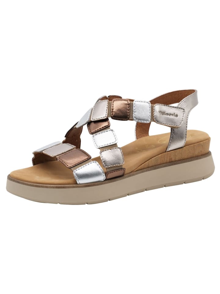 Сандалии на плоской подошве Tamaris, цвет metallic comb