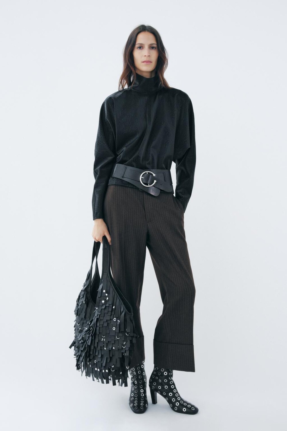 

Полосатые брюки ZARA, коричневый
