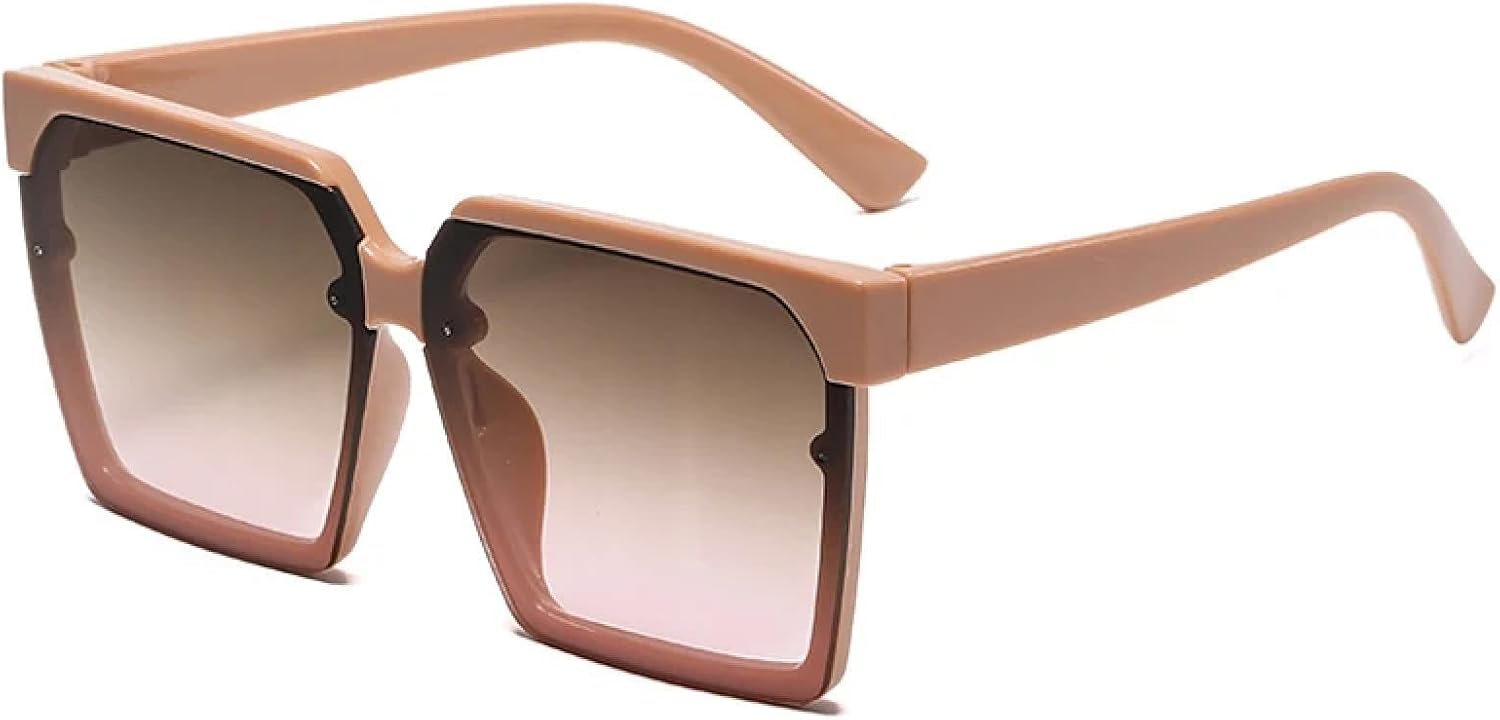 

Модные солнцезащитные очки в крупной оправе для женщин и мужчин, трендовые очки класса люкс, летние очки для путешествий и вождения, солнцезащитные очки с защитой от УФ-излучения UV400 TKKTLLT, Khaki Brown Pink