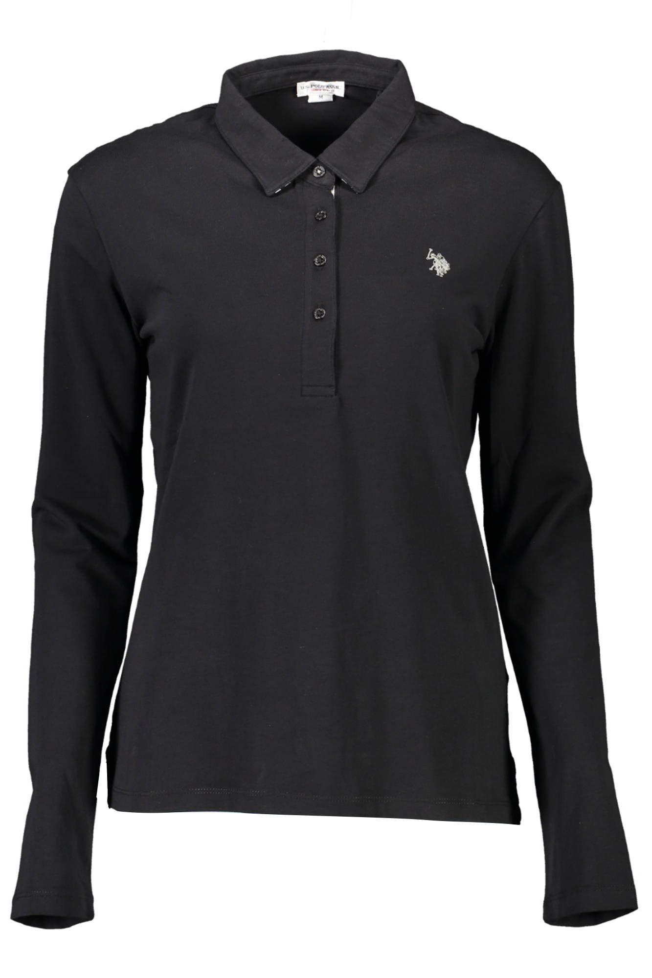

Черная хлопковая женская рубашка поло U.S. Polo Assn.