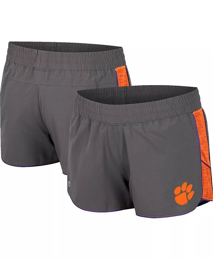 

Женские серые беговые шорты Clemson Tigers Pull The Switch Colosseum