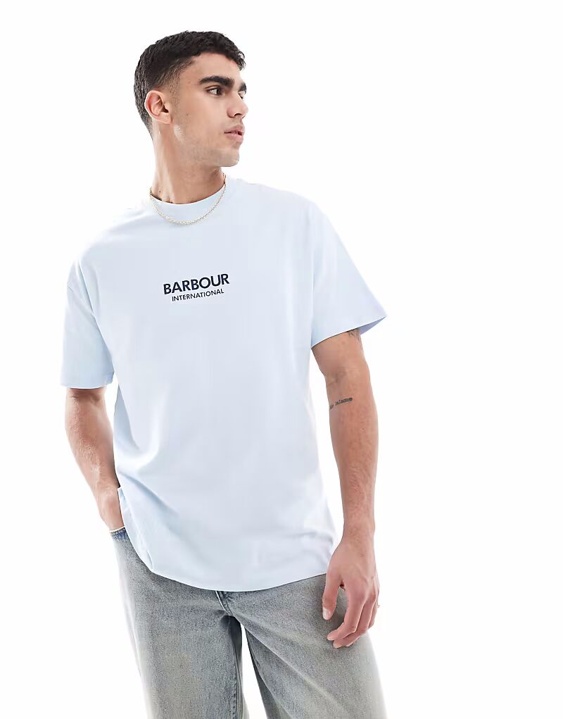 

Футболка Barbour International Formula большого размера в цвете льда