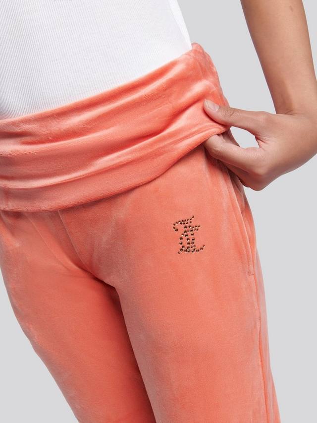 Детские джоггеры с поясом на манжете из велюра Juicy Couture, Burnt Sienna — фото 4