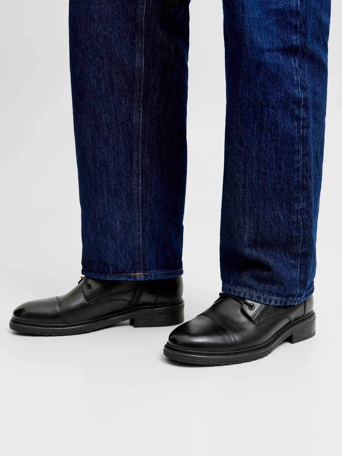 Снурстифель кожаный Jack & Jones, черный — фото 3