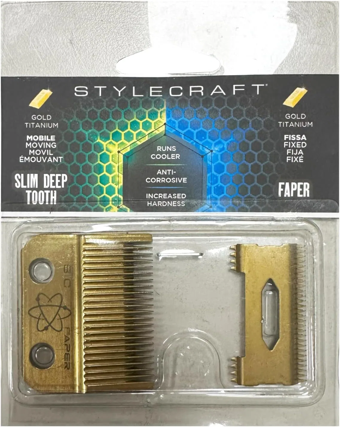 Сменные лезвия Stylecraft Faper Gold Blade + Slim Deep Gold Blade для триммера для волос Stylecraft — фото 2