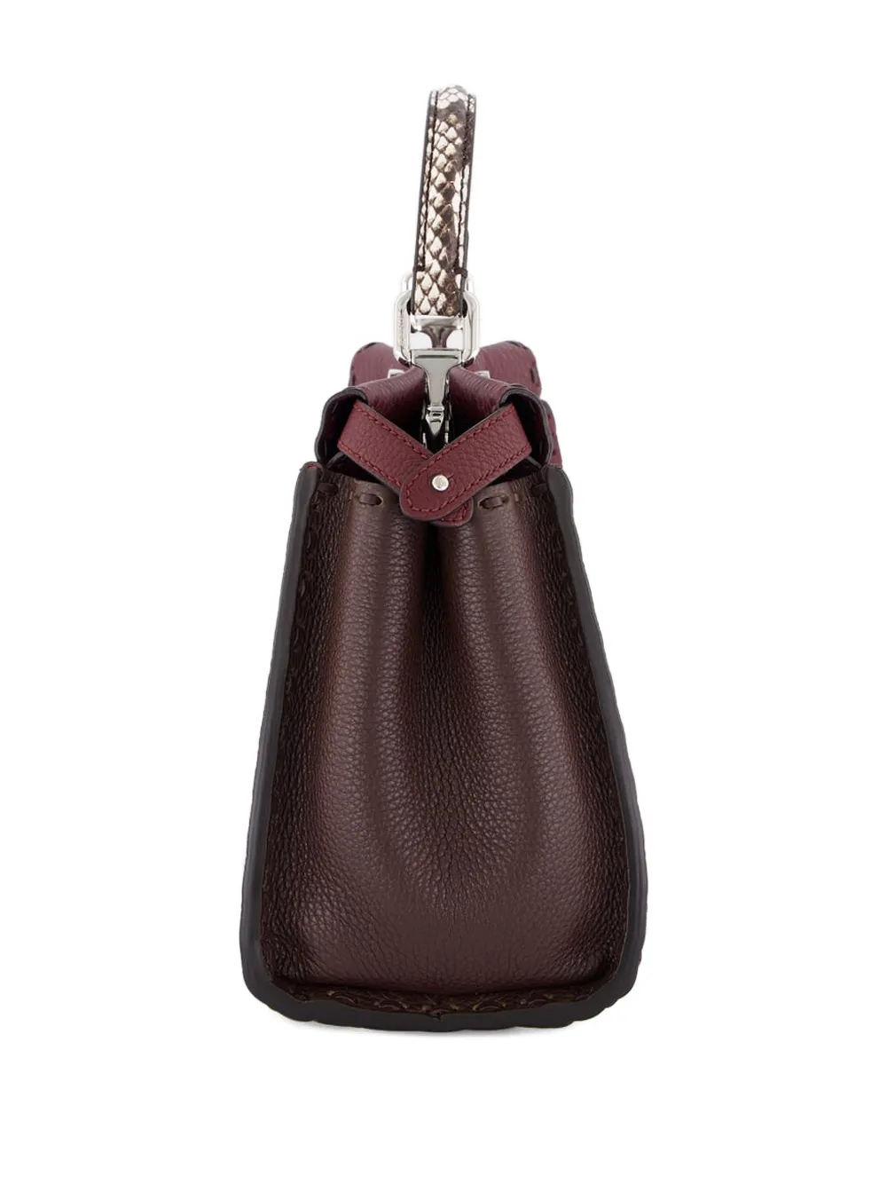 Сумка-тоут из кожи с верхней ручкой Peekaboo Fendi, красный — фото 4