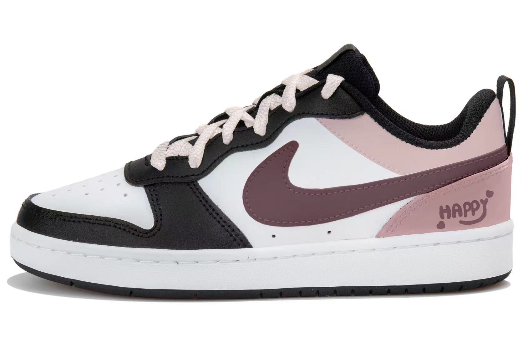 

Nike Кроссовки для скейтбординга Court Borough Pink Twilight Sparkle low top детские белый черный фиолетовый