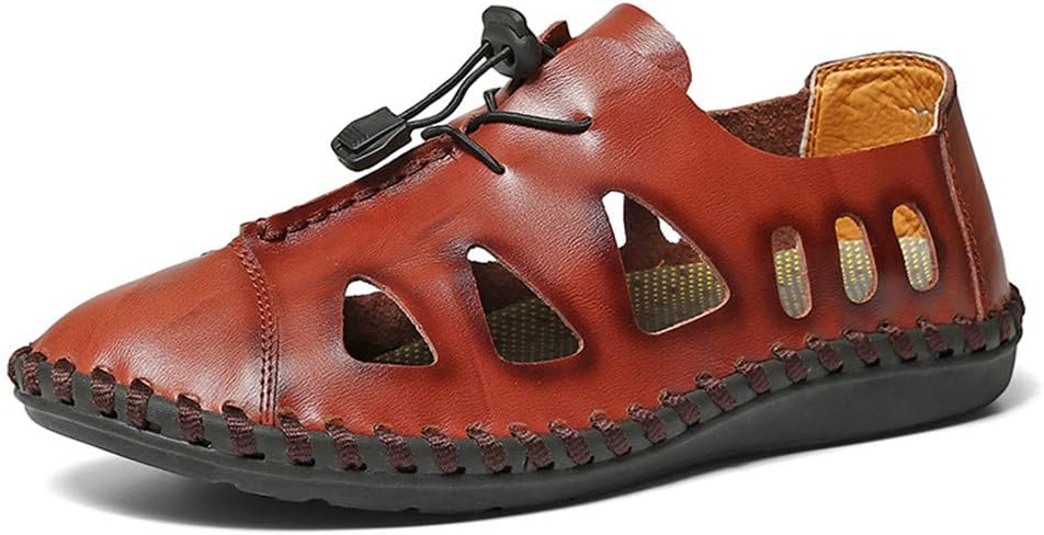 

Мужские походные кожаные сандалии Asifn, летние рыбачьи сандалии с воздухопроницаемой сеткой и водоотталкивающей подошвой, коричневый