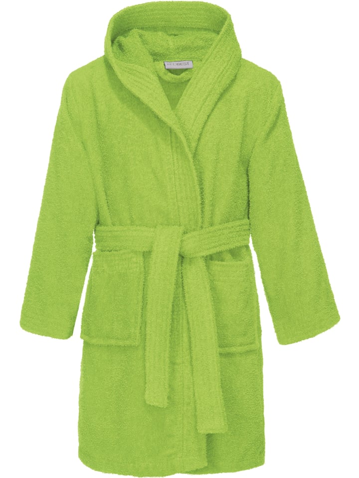 

Redbest Детский халат с капюшоном из махровой ткани, цвет «Чикаго», яблочно-зеленый