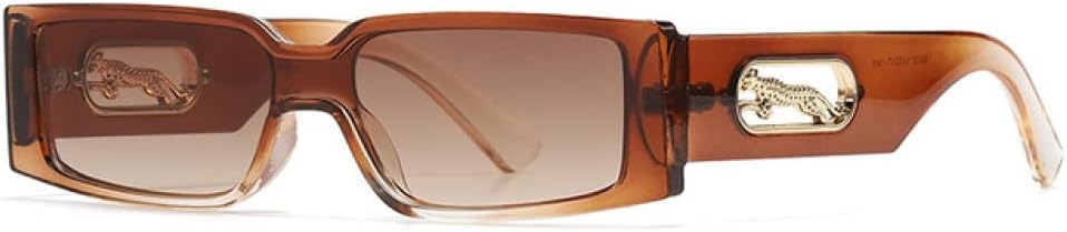 

Роскошные квадратные солнцезащитные очки в маленькой оправе для женщин и мужчин, модные винтажные очки для путешествий с изображением головы леопарда, солнцезащитные очки UV400 для мужчин generic, Tea Tea