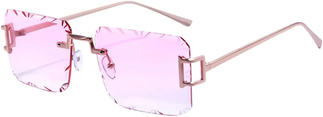 

Роскошные безрамочные солнцезащитные очки с цветными линзами и защитой от УФ-излучения UV400 для мужчин и женщин, с металлическими дужками TVTBBVV, 2353-c3