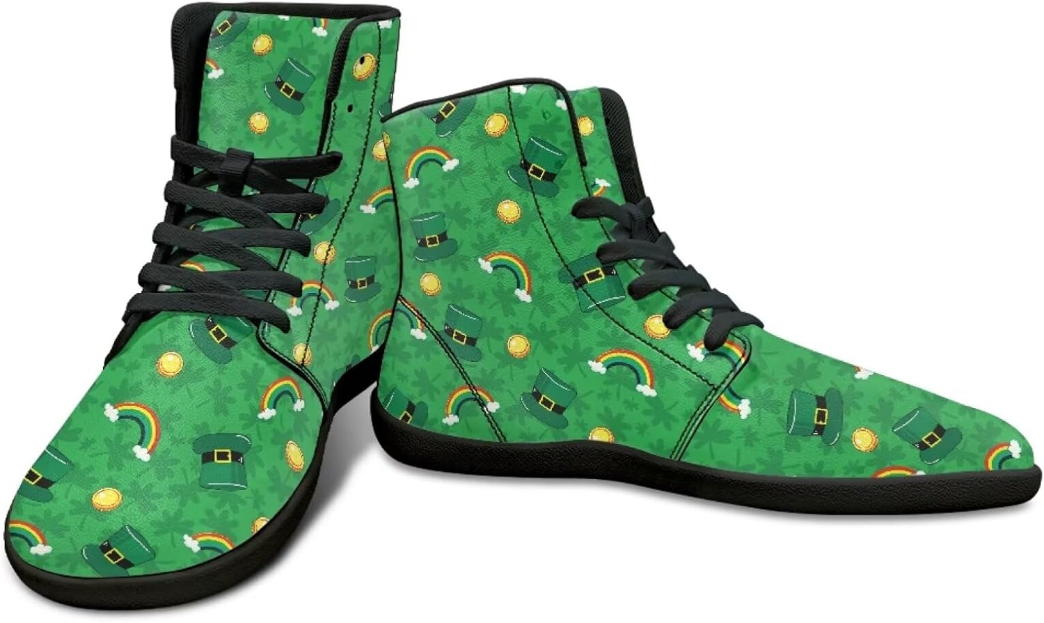 

Высокие кроссовки для бега на День святого Патрика - борцовки из ПУ - заземленная обувь для мужчин Watdotory, Happy St Patrick's Day