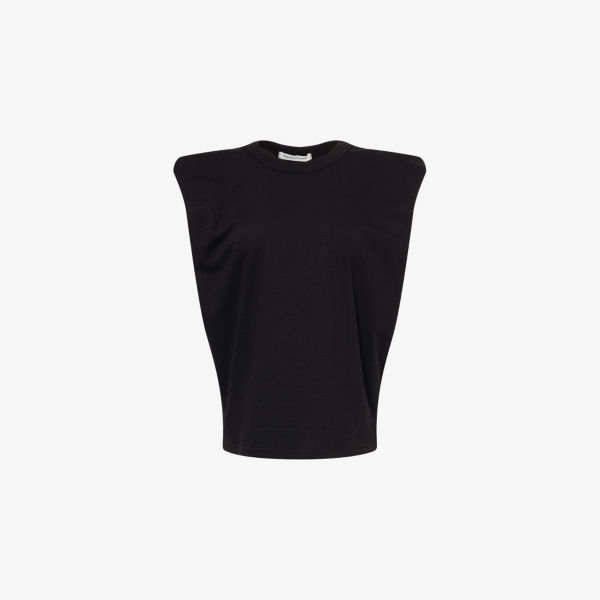 

Футболка The Frankie Shop Eva с подплечниками, черный