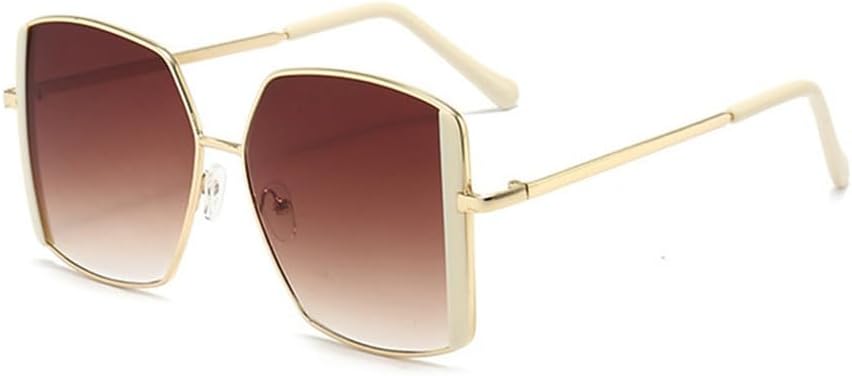 

Солнцезащитные очки с градиентным переходом цвета для женщин и мужчин, металлические солнцезащитные очки для вождения, винтажные мужские и женские очки LANGSER, Beige Brown