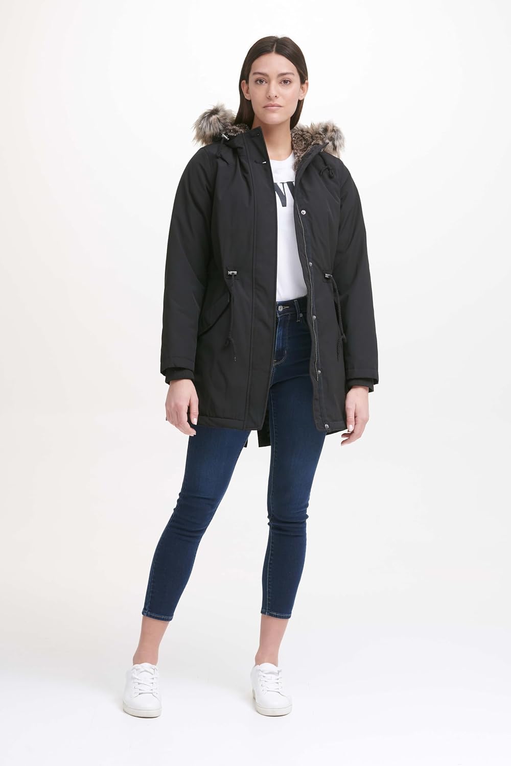 Женская парка Levi's с капюшоном и подкладкой из искусственного меха (стандартные и большие размеры), Black — фото 2