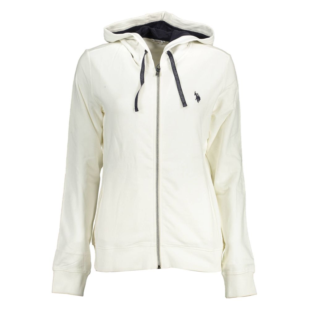 

Белый хлопковый женский свитер U.S. Polo Assn.