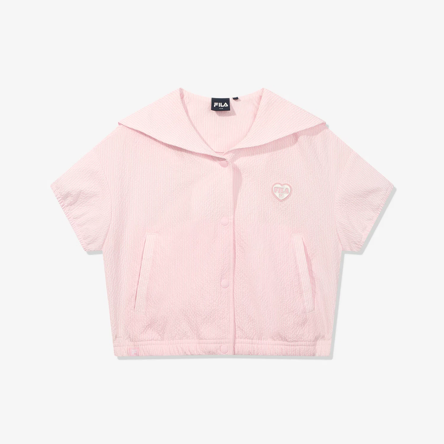 Детская розовая куртка из сирсакера от Fila Kids