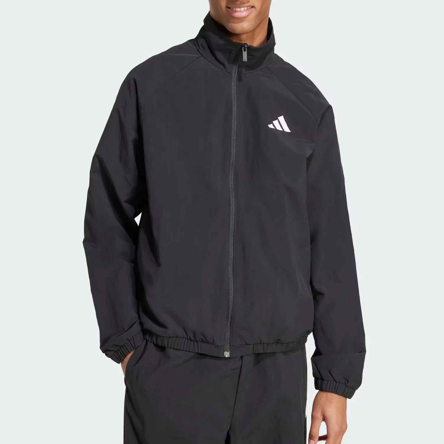 Adidas Незаменимая куртка мужская черно-белая, Black/White — фото 2