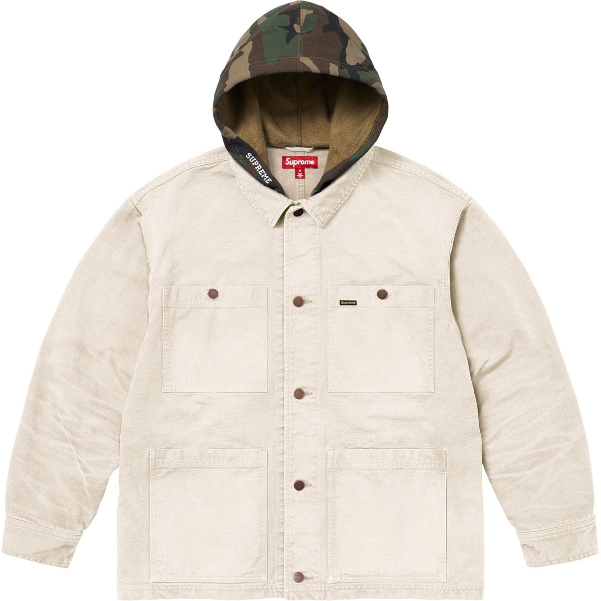 

Supreme Поношенное худи рабочей куртки, Beige/Beige