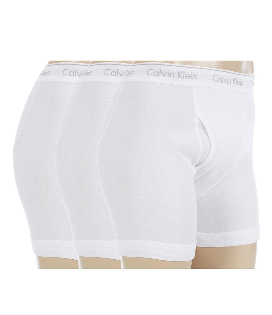 

Классические однотонные хлопковые трусы-боксеры Calvin Klein, 3 шт., белый