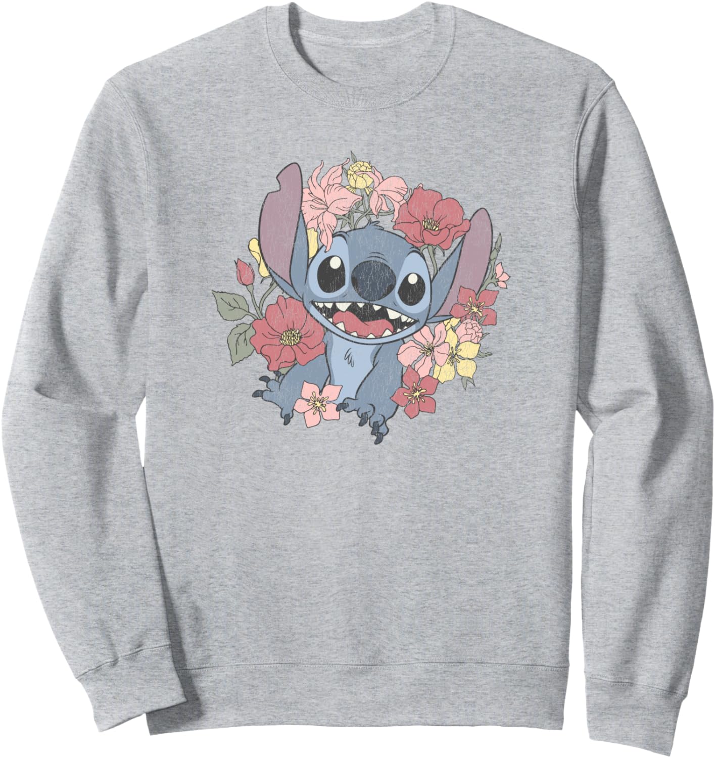 

Толстовка Disney Lilo & Stitch с цветочным принтом и кружочками, серый