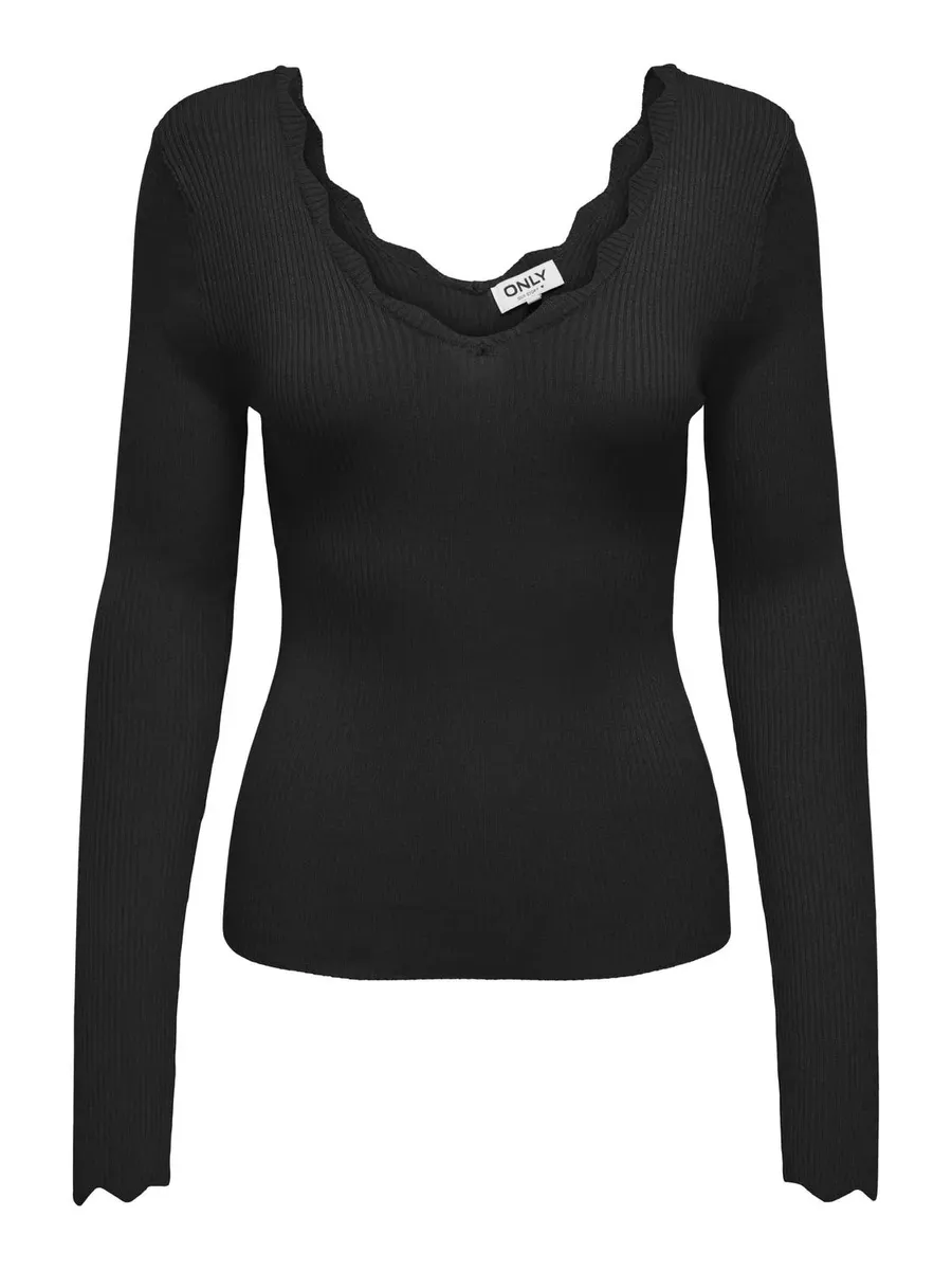 

Свитер ONLY с V-образным вырезом "ONLJULIE LIFE LS RIB V-NECK CC KNT", черный