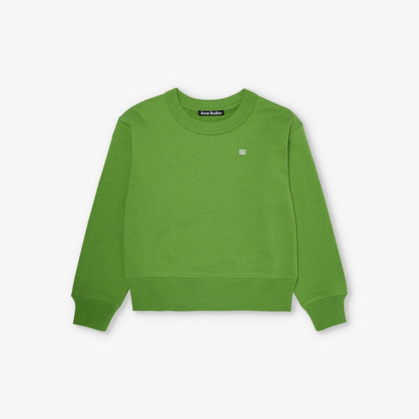 

Толстовка Brand-Patch из хлопкового трикотажа 3-10 лет Acne Studios, зеленый