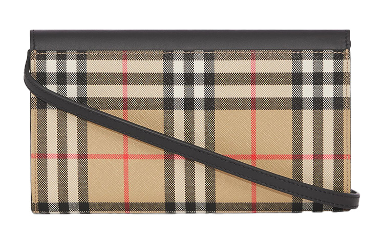 Винтажная кожаная сумка Burberry с тканевыми вставками — фото 4