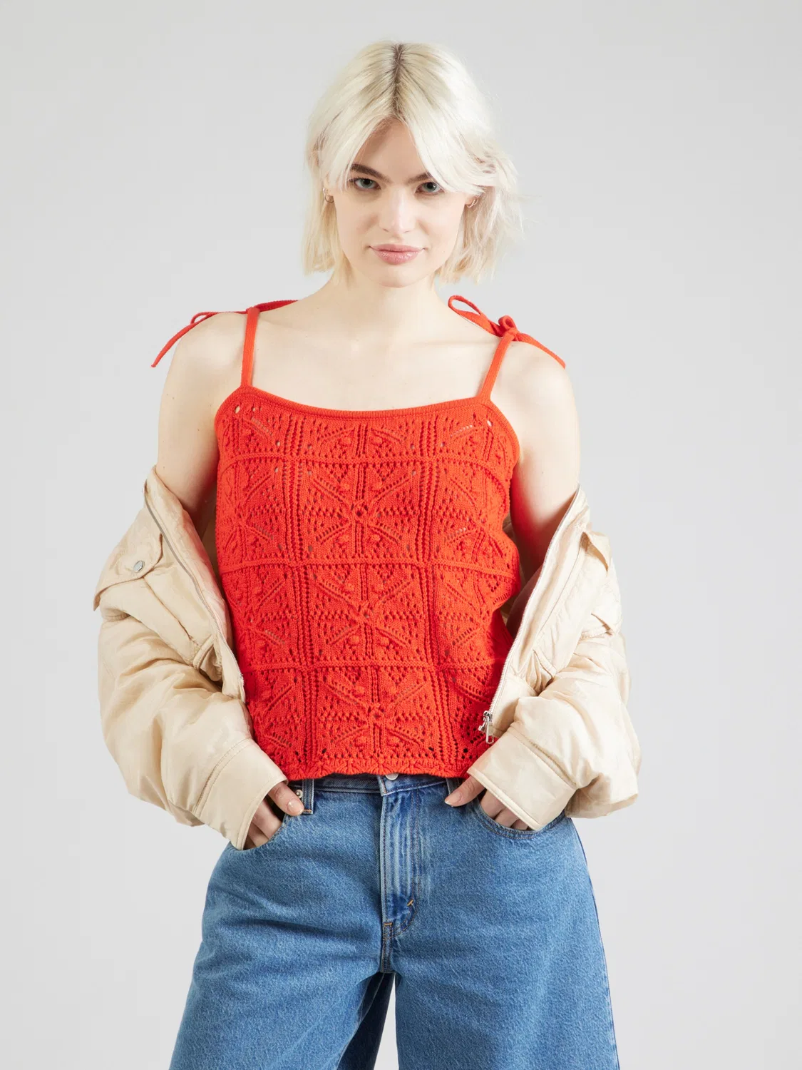 Вязаный топ 'Abbey Tie-Shoulder Sweater Tank Top' Levi'S , Red — фото 3