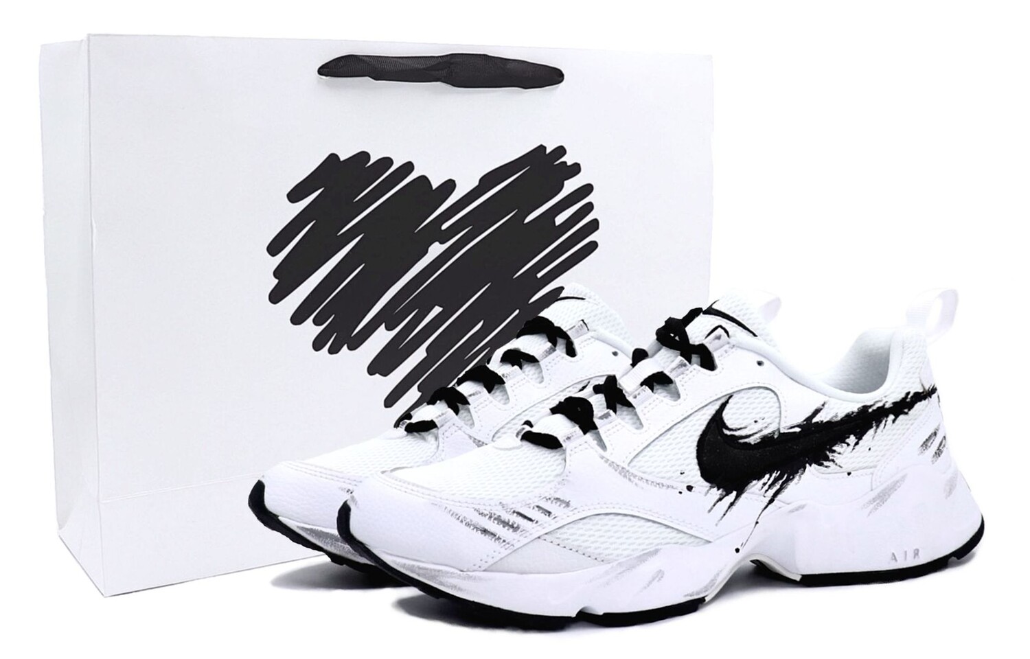 

Кроссовки Nike Air Heights Lifestyle Shoes Men Low-top White/black, черный/белый