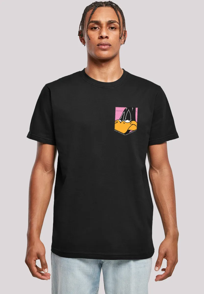 

Футболка F4NT4STIC "Looney Tunes Daffy Duck Faux Pocket", принт, черный