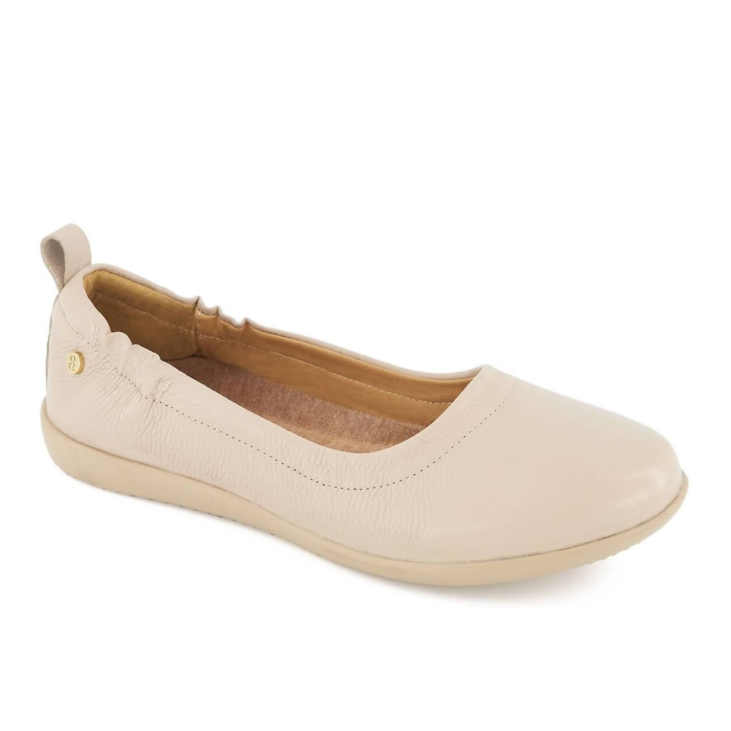Женские балетки класса люкс из кожи Comfort бежевого цвета Andrea