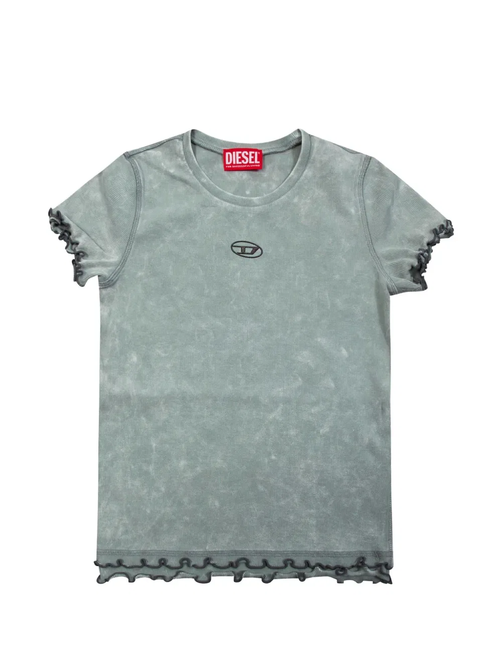Футболка с оборками Diesel Kids, зеленый