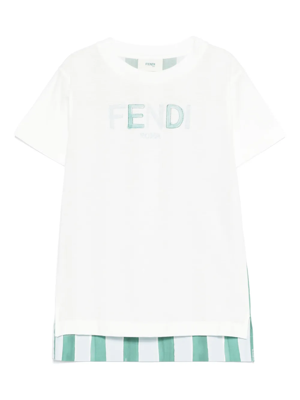 

Футболка с вышитым логотипом FENDI KIDS, белый