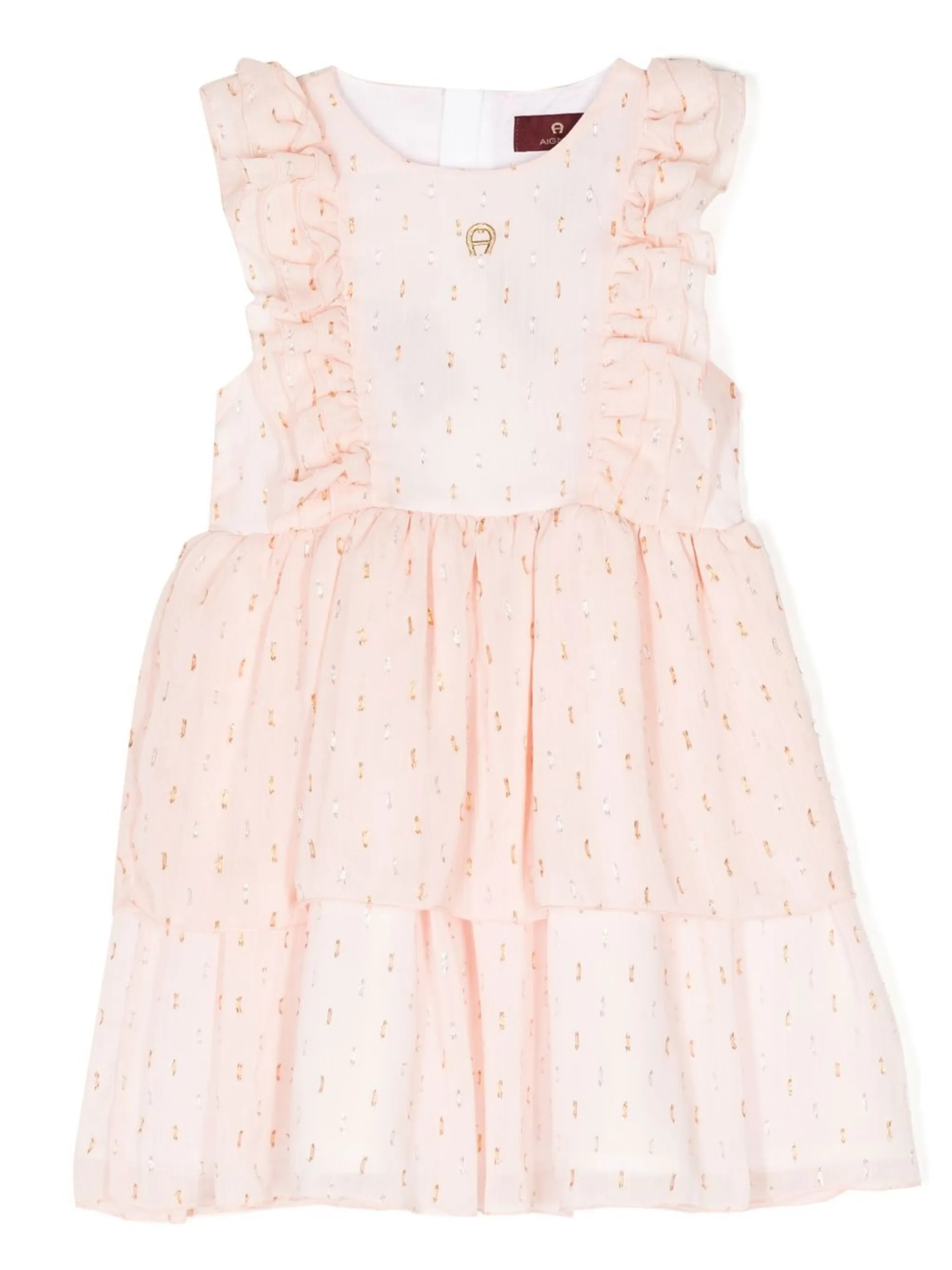 

Платье без рукавов с оборками Aigner Kids, розовый